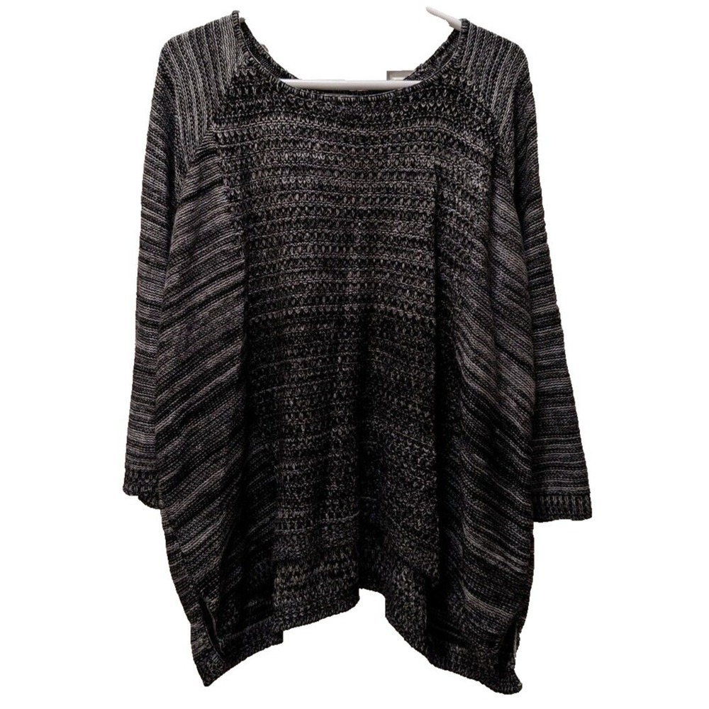 Avenue Sweater Women's Size 22/24 Black & White Knit With 3/4 Length Sleeves